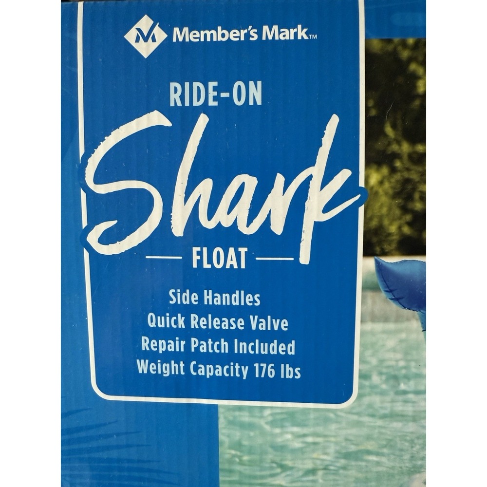 Member's Mark Oversized SHARK Ride-On Pool Water Float New In Box - Picture 2 of 6